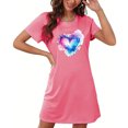 thumbnail image 4 of Mefallenssiah Chemise de Nuit Courte Surdimensionnée pour Femmes Mode Imprimé Poitrine Manches Courtes, 4 of 7
