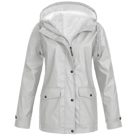 UPPADA Womens Winter Coats Plus Size Fleece Jackets Solid Color Horn Buttons Overcoats Warm Plush Hooded Jackets Outwear with Pocekts Women Winter Coats Clearance Sale