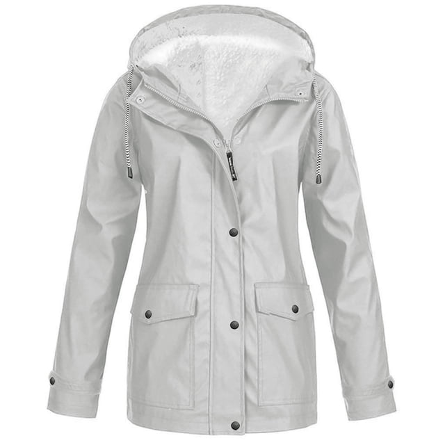 UPPADA Womens Winter Coats Plus Size Fleece Jackets Solid Color Horn Buttons Overcoats Warm Plush Hooded Jackets Outwear with Pocekts Women Winter Coats Clearance Sale