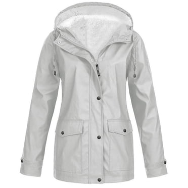 UPPADA Womens Winter Coats Plus Size Fleece Jackets Solid Color Horn Buttons Overcoats Warm Plush Hooded Jackets Outwear with Pocekts Women Winter Coats Clearance Sale