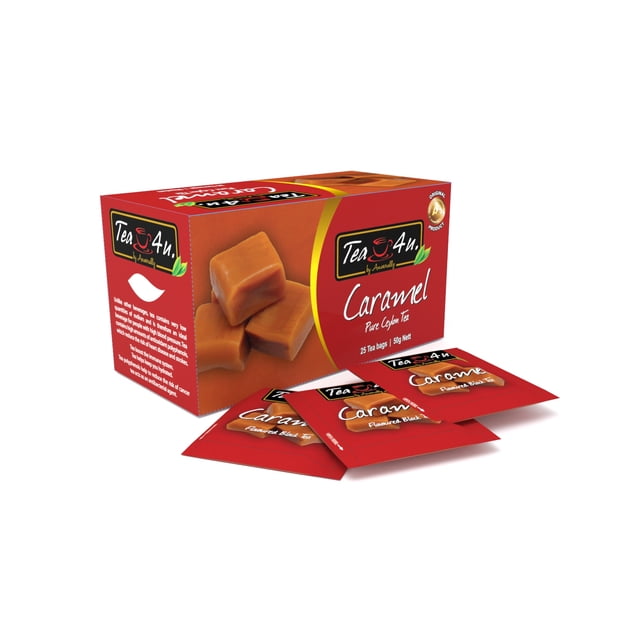 Tea4U Caramel Black Tea, Ceylon tea, box of 25 teabags