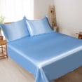 thumbnail image 4 of Ohufall Queen Bed Sheet Set 3 Piece Ice Silk Bed Sheets Solid Color Summer Cooling For Home, 4 of 4
