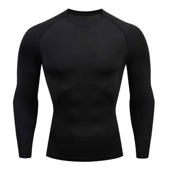 GZWYHT Mens T-Shirts,Compression Shirt Mens Fitness Long Sleeve Running Sports T Shirt Men Thermal Muscle Athletic Gym Compression Clothes Tshirts Shirts,Workout Shirts Black XXL