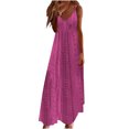 thumbnail image 2 of Wiyuqeen Robes d'Invitée de Mariage pour Femmes, Robe Maxi à Bretelles Spaghetti Ajustables, Col en V, Broderie Oeillets, Robe d'Été, Robes de Plage Unies, 2 of 6