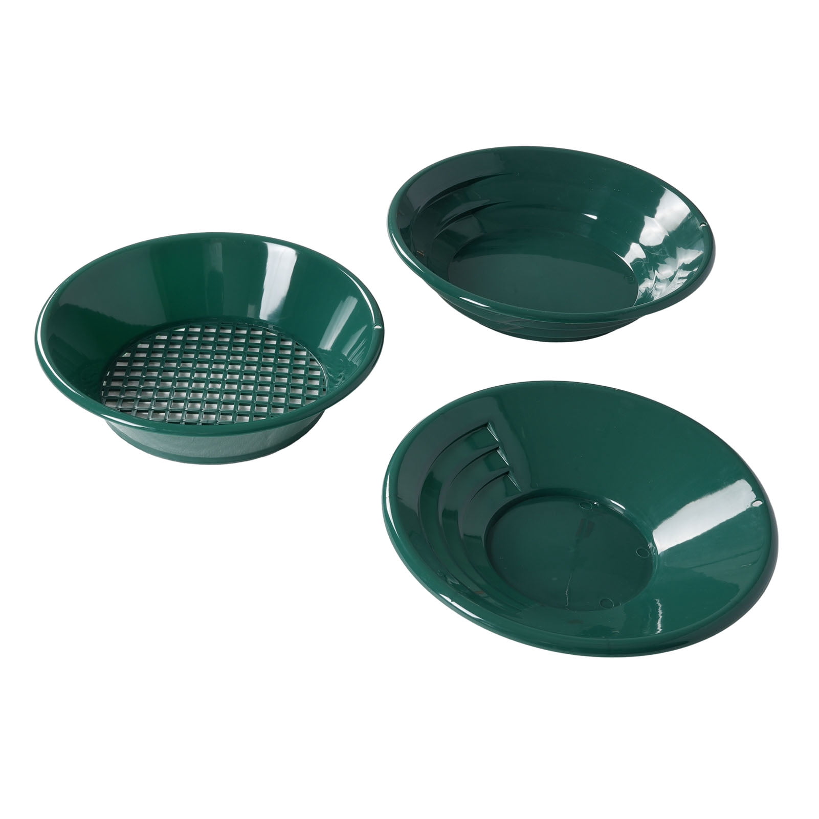 Gold Prospecting Pan, Sturdy Lightweight 14 and 15 Inch Pans Green Gold Panning Kit Safe and Reusable  for Outdoor Extraction