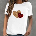 thumbnail image 2 of Pompotops T-Shirt Décontracté à Manches Courtes pour Femmes avec Impression d'Amour, 2 of 4