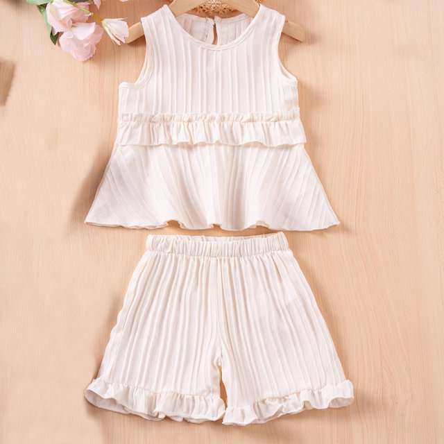 Toddler Baby Girl Summer Clothes Floral Print Halter Ruffle Tank Tops Shorts Outfits Set