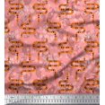 thumbnail image 1 of Soimoi Orange polyester Crepe Fabric Leaves,White Floral & Snake Reptile Decor Fabric Printed BTY 52 Inch Wide, 1 of 3