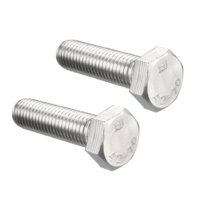 Unique Bargains Hex Screw Bolt, Metric M14x50mm 304 Stainless Steel 4.8 Grade Fully Threaded Hexagonal Screw Bolts 2 PCS