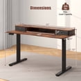 thumbnail image 3 of Costway 55"x 24" Electric Standing Desk with 2 Drawers Monitor Stand Storage Shelf Brown, 3 of 9