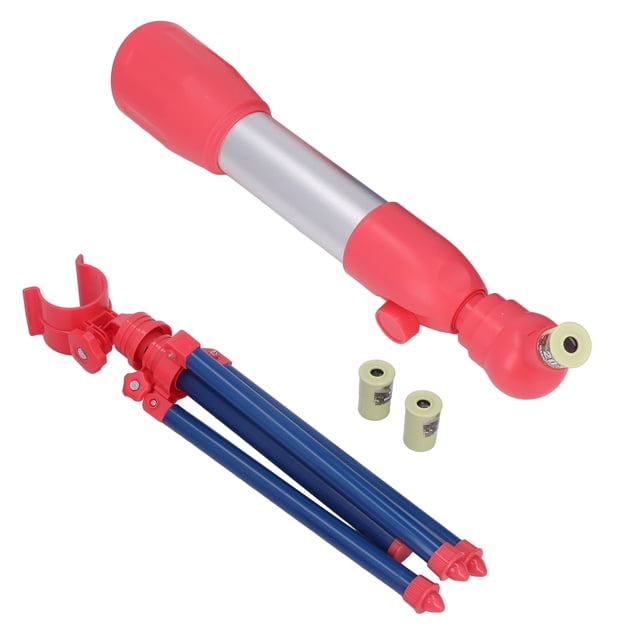 Kids Telescope, Manual Knob DIY Making Educational Interesting Child Telescope For Gift A18 Red
