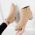 thumbnail image 4 of LSLJS Bottes Mode pour Femmes Unies à Fermeture Éclair Femmes Bottes à Talon Moyen Rond Chaussures, Bottines et Bottillons pour Femmes, Bottes pour Femmes, 4 of 6