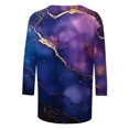 thumbnail image 4 of UPPADA Blouses pour Femmes Grande Taille à Manches 3/4, T-Shirts à Imprimé Floral Teintable, Chemises Décontractées Tendance à Col Rond, Chandails Confortables à Enfiler, Hauts Blouses Mignons d'Été, Hauts pour Femmes à Manches 3/4, Aubaines, 4 of 5