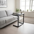 thumbnail image 2 of Tinymod C-Shaped Sofa Side Table for Couch & Bed, Height Adjustable Laptop Table, Black, 2 of 7