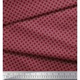 thumbnail image 3 of Soimoi Tissu Georgette Poly Rouge Carré Motifs Géométriques au Mètre 52 Pouces de Large, 3 of 3