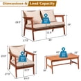thumbnail image 3 of Costway 8PCS Patio Rattan Furniture Set Acacia Wood Frame Cushioned Sofa Chair Garden, 3 of 9