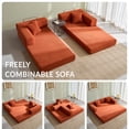 thumbnail image 4 of YINIX 78.6"  Sofa Couch with Two Pillows,  Comfy Modular Convertable Sofa Bed for Living Room,  Orange, 4 of 9