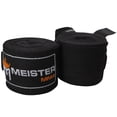 thumbnail image 1 of Meister MMA Adult 180" Semi-Elastic Hand Wraps for MMA & Boxing (Pair) - Black, 1 of 3