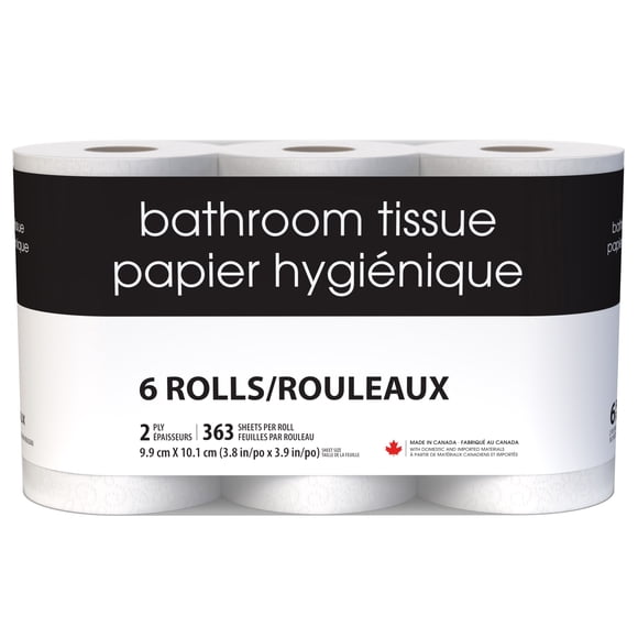 Black & White 6 Triple Roll 363 Sheets 2-Ply Bathroom Tissue