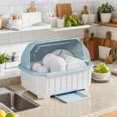 thumbnail image 1 of WIFKLSIIPG Dish Drying Rack with Cover for Kitchen Counter Kitchen Organizers and Storage Rack with Drainboard Space Saving Holder Utensil Storage Dish Dryer Tray Drainer 1pc, 1 of 3