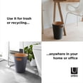 thumbnail image 4 of Umbra Woodrow Trash Can 2-Gallon (7.5 L) Capacity,Natural/Charcoal, 4 of 9