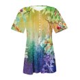thumbnail image 4 of Pompotops T-shirt Mode Décontracté Imprimé Col Rond Manches Courtes Ample Blouse Chandail Liquidation, 4 of 5