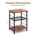 thumbnail image 3 of Costway 2 PCS 3-Tier Side End Table with Adjustable Mesh Shelf Narrow Nightstand, 3 of 10