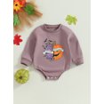 thumbnail image 2 of Fortune Barboteuse d'Automne pour Bébé Fille, Manches Longues, Lettres, Imprimé Citrouille, Justaucorps Hauts, 2 of 7
