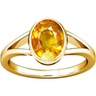 Divya Shakti 5.25-5.50 Carat Yellow Sapphire Pukhraj Gemstone Panchdhatu Ring For Men & Women