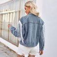 thumbnail image 4 of YTDSCS Women's Fringe Denim Jacket Long Sleeve Jean Coat Spring Fall Washed Cowboy Outwear for Womens S-XL, 4 of 8