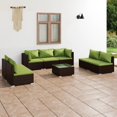 thumbnail image 1 of vidaXL 8 Piece Garden Lounge Set with Cushions Poly Rattan Brown, 1 of 5