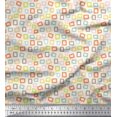 thumbnail image 1 of Soimoi White Viscose Chiffon Fabric Square Geometric Printed Fabric 1 Yard 42 Inch Wide, 1 of 3