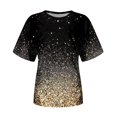 thumbnail image 4 of TSADFHJI Chandails pour Femmes en Coton Mode Décontractée pour Femmes Dégradé à Paillettes Imprimé Col Rond T-Shirt Ample, 4 of 5