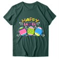 thumbnail image 2 of Daisyyozoid Chandail en Molleton Drôle de Pâques pour Femmes Décontracté Ample Col Rond Manches Courtes Imprimé Lettre Blouse T-shirt, 2 of 4