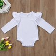 thumbnail image 3 of Baby Girl Long Sleeve Solid Bodysuit Romper Jumpsuit Outfits, 3 of 4