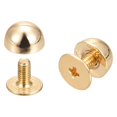 thumbnail image 1 of Unique Bargains 8x5mm Screw Back Rivets Solid Round Head Leather Studs Gold Tone 10 Pack, 1 of 5