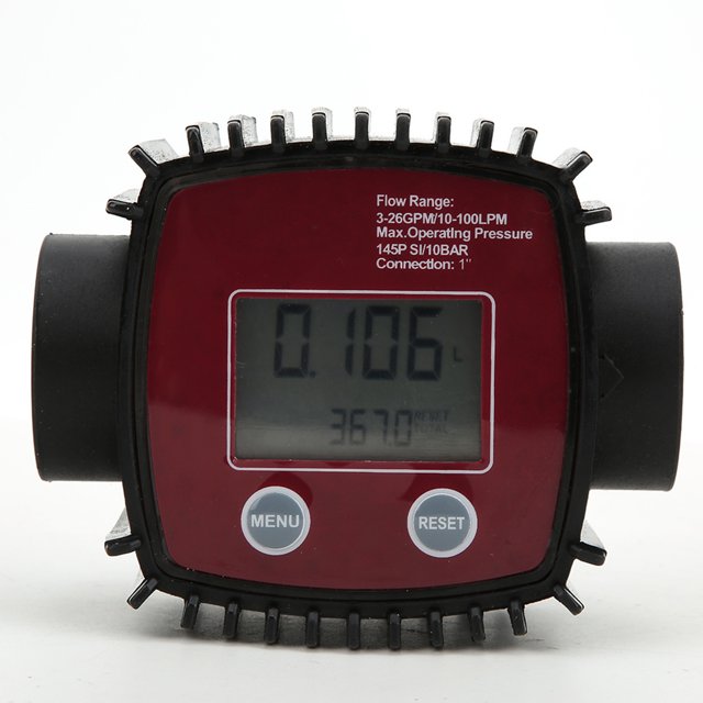 Water Meter, High 10-100L/MIN Liquid Flowmeter 10BAR Pressure Female Thread For Petroleum For Kerosene Red