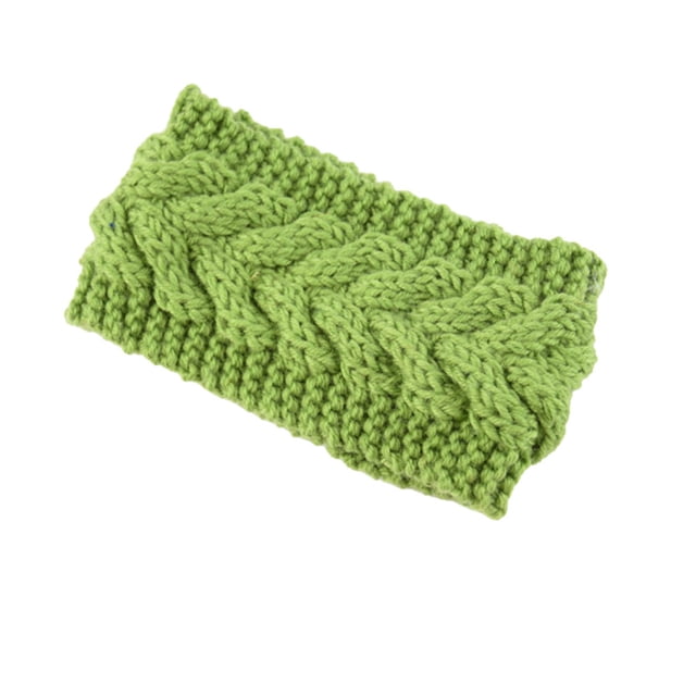 Bandeau d'Hiver pour Femmes Élasticité Tête Chaude Chunky Dames avec Cache-Oreilles Torsadés Style Simple Accessoires pour Cheveux pour Femmes Vert Armée