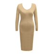 thumbnail image 4 of 2025 Robe de Maternité à Manches Longues Robe de Plage Grande Taille Col en V Tricot Extensible Portefeuille Robe d'Été Robes Chandail Grossesse, 4 of 4