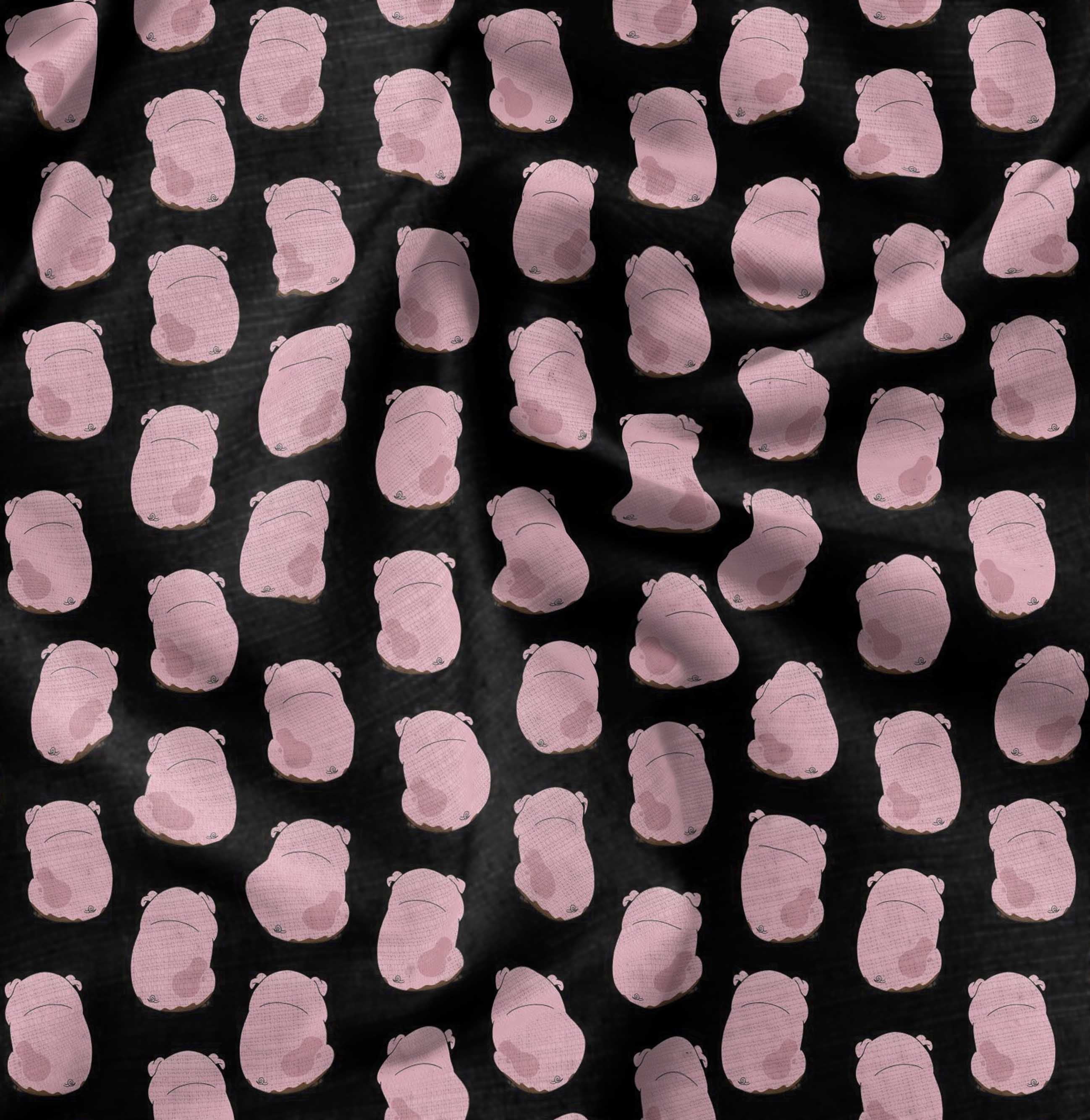 Soimoi Viscose Chiffon Fabric Pig Animal Decor Fabric Printed Yard 42 Inch Wide