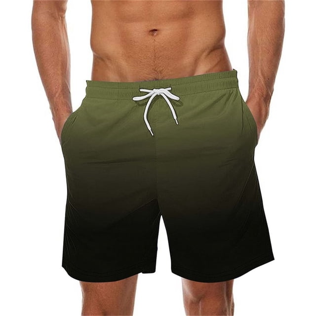 ohmzyzo Mens Swim Trunks Quick Dry Swim Shorts Gradient Color Beach Shorts with Pockets Funny Swimwear Bathing Suits
