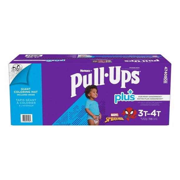 Huggies Pull-Ups Plus Training Pants, 3T to 4T Boy, 116-pack