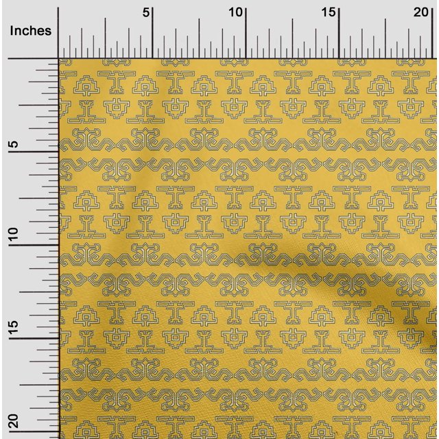 oneOone Cotton Silk Fabric Geometric Block Decor Fabric Printed BTY 42 Inch Wide