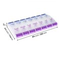 thumbnail image 3 of Mohdy 14-Compartment Double-Row Push-Button Pillbox Storage Box,14 Bar Double Button Storage Box Sub Pack Easy to Carry Cartridge Weekly Storage Box,Material:Pp, 3 of 7