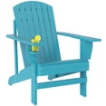 thumbnail image 1 of Outsunny Classic Adirondack Chair with Cup Holder for Backyard Turquoise, 1 of 9