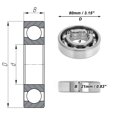 thumbnail image 4 of Unique Bargains 6307 Roulements à Billes à Gorge Profonde P0 35x80x21mm Roulements Lubrifiés Type Ouvert Ton Argent Roue de Trottinette Planche à Roulettes, 4 of 6