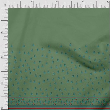 Soimoi Rayon Fabric Stripe,Leaves & Berries Panel Fabric Prints by Yard 42 Inch Wide