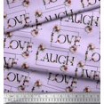 thumbnail image 3 of Soimoi Moss Georgette Fabric Floral Love Text Print Fabric by Yard 42 Inch Wide, 3 of 5