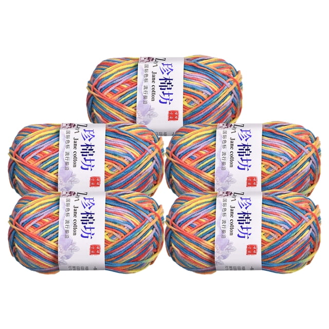 Unique Bargains Cotton Blend Orange Blue Yarn, 5 Pack