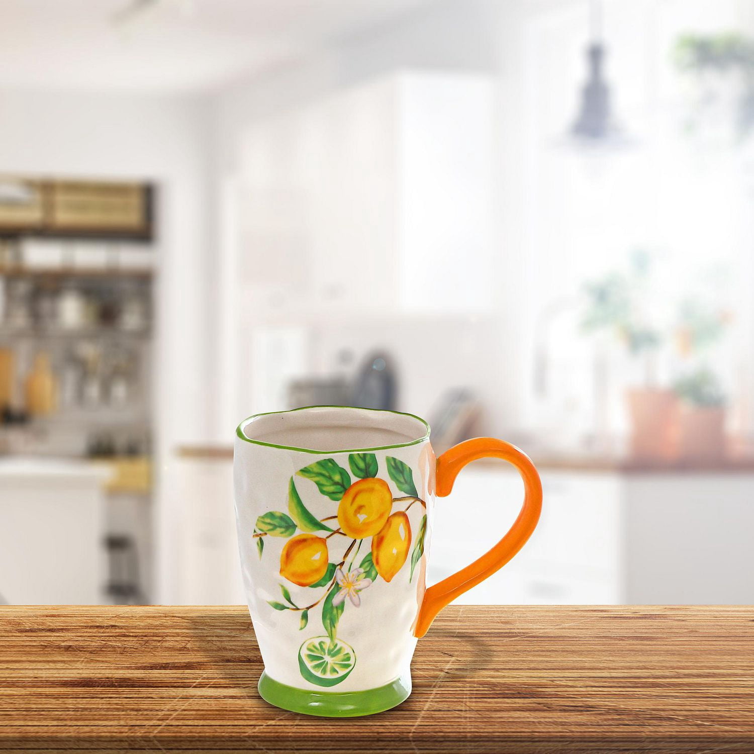 IH Casa Decor Ceramic Lemon Mug - Ensemble De 4